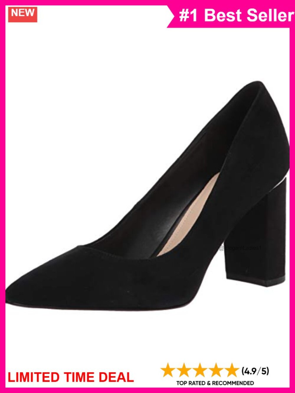 Marc Fisher Women's Viviene Pointed Toe Block Heel Pump